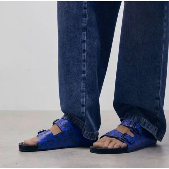 NEW IN BOX The Kooples Men’s Leopard-Print Leather Sandals 44 main image 6